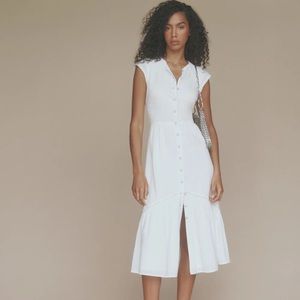 Reformation Rishi Dress, White. Size 0.